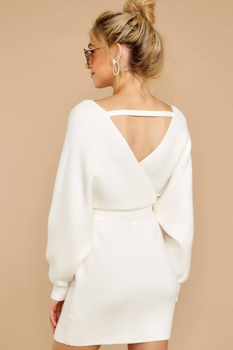 Think About It Ivory Sweater Dress