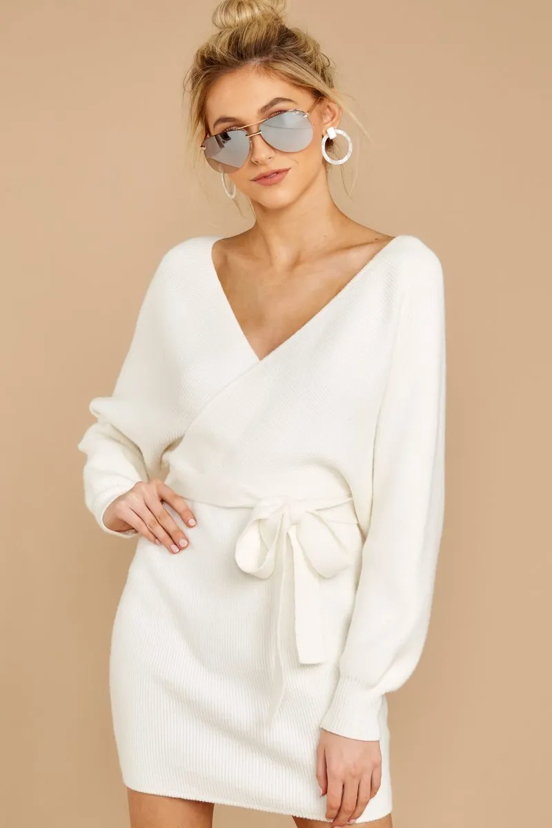 Think About It Ivory Sweater Dress