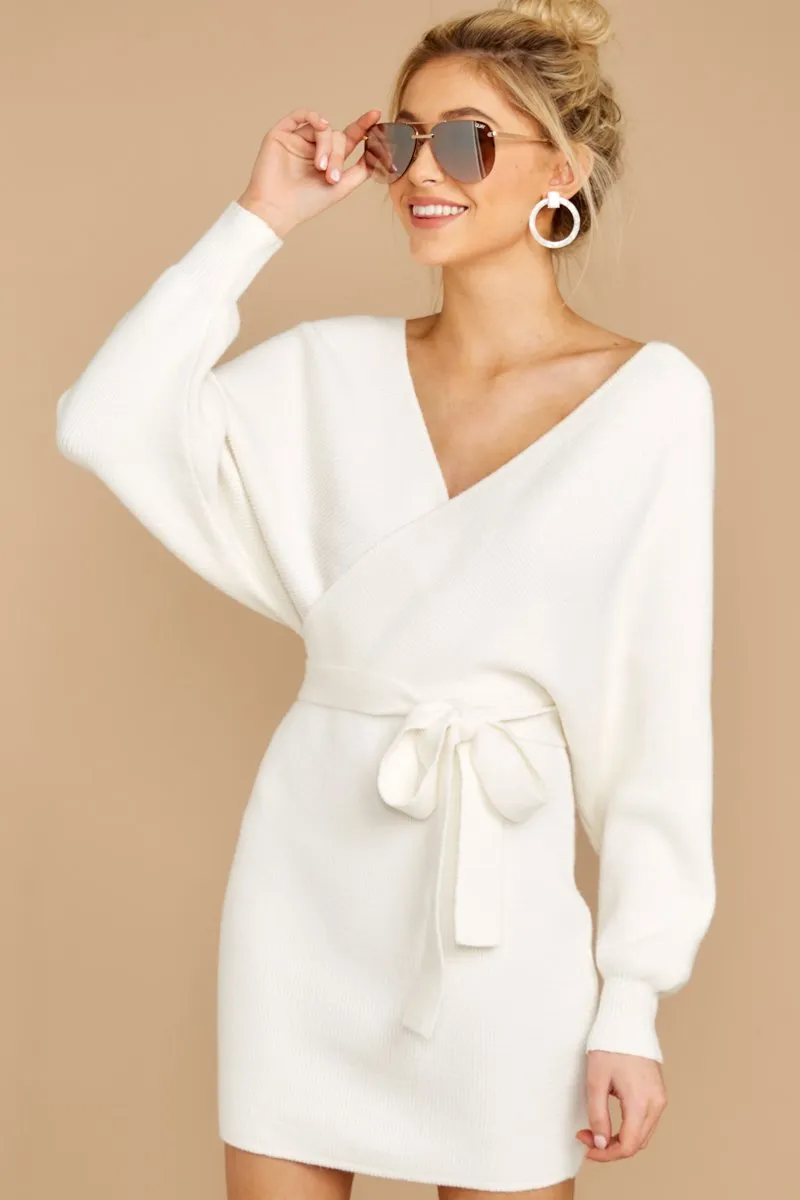 Think About It Ivory Sweater Dress