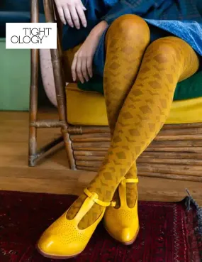 Tightology Deco Mustard Merino  Wool Tights T01