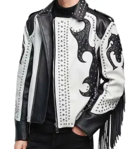 Tribal Rock Punk Gothic Rivet Biker Jacket