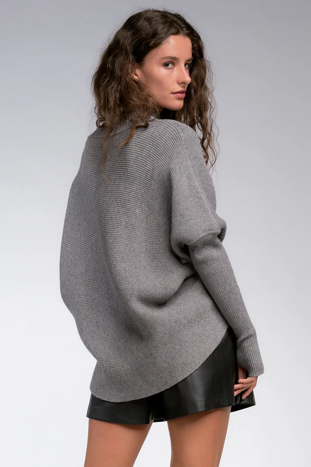 Turtleneck Cross Front Sweater