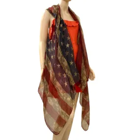 USA Flag Lightweight Kimono Vest