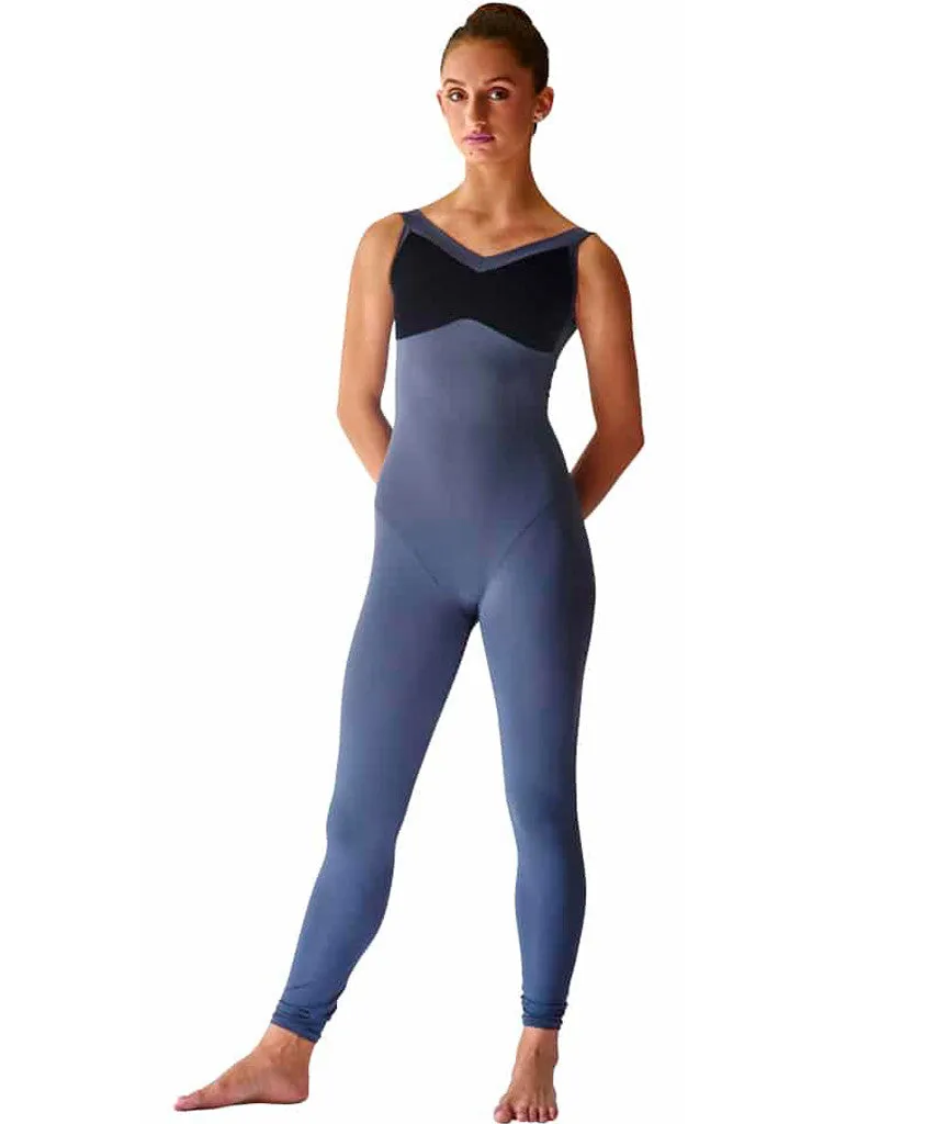 Velvet Bodice Unitard with Wide Straps