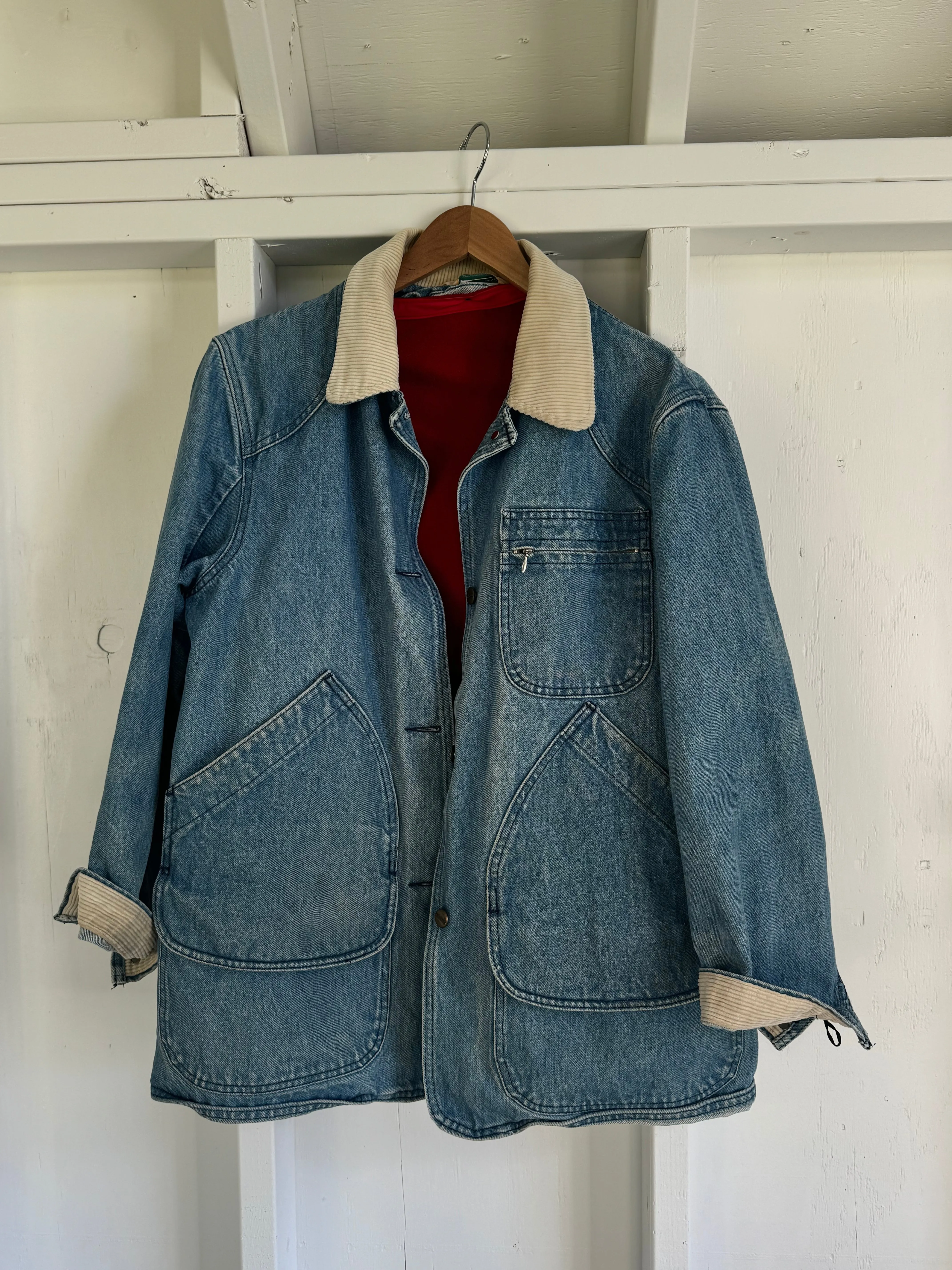 Vintage LL Bean Denim Barn Coat - Blanket Lined