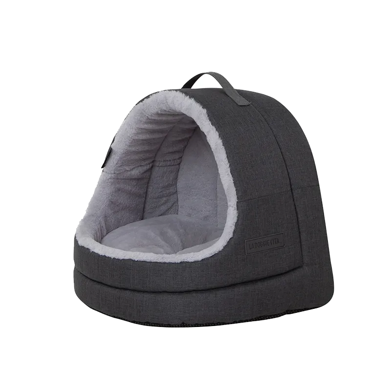 Water Resistant Oxford Charcoal Hooded Cat House