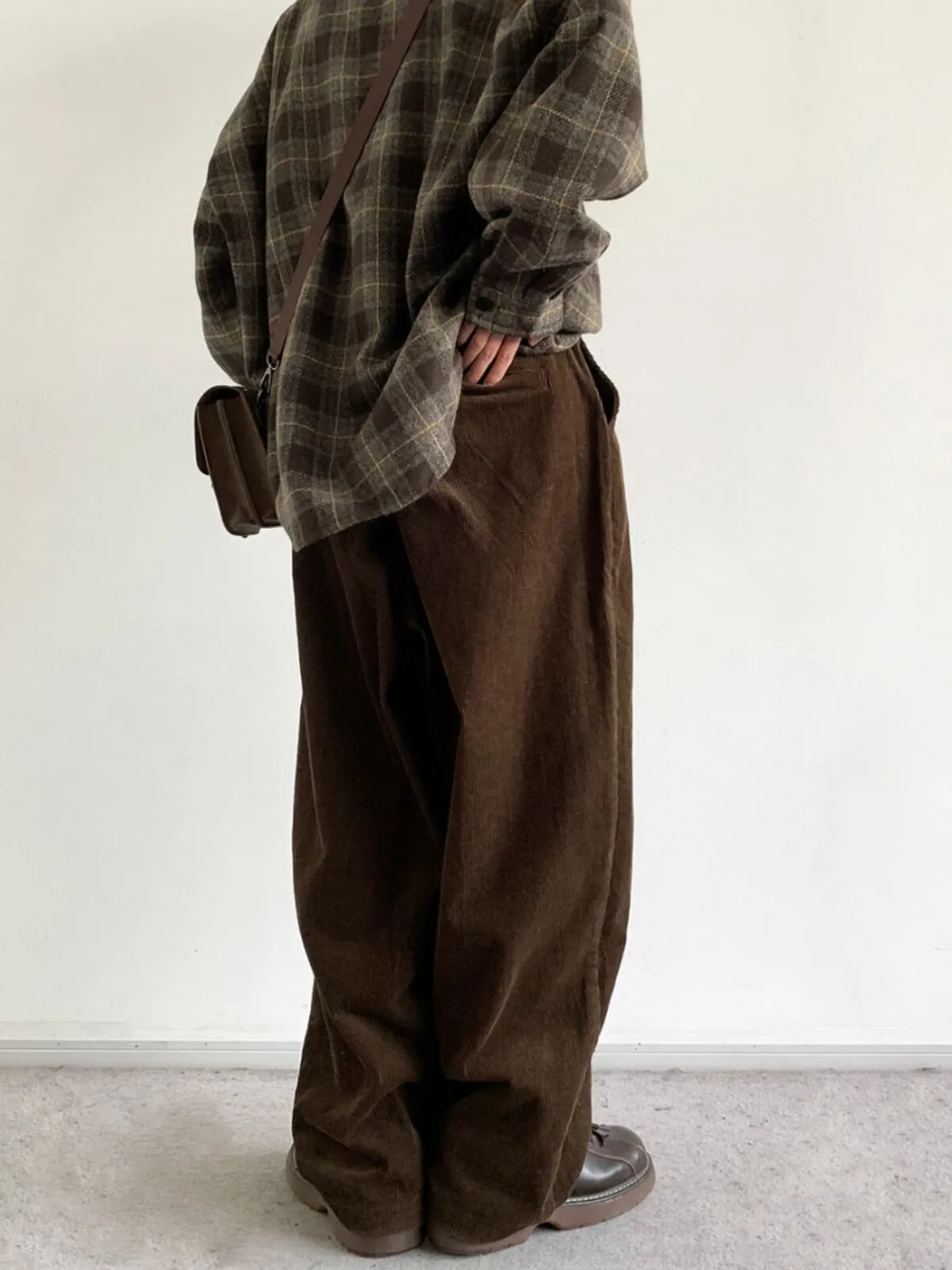 WLS Retro Corduroy Drape Casual Pants