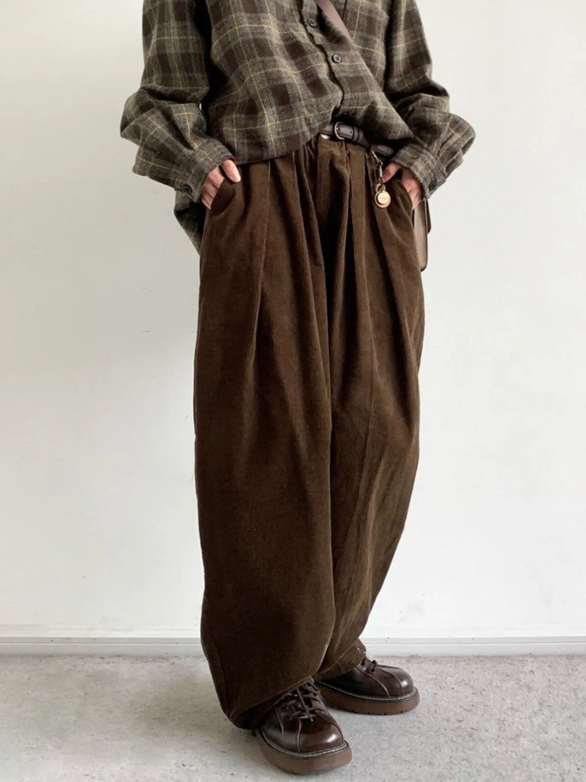 WLS Retro Corduroy Drape Casual Pants