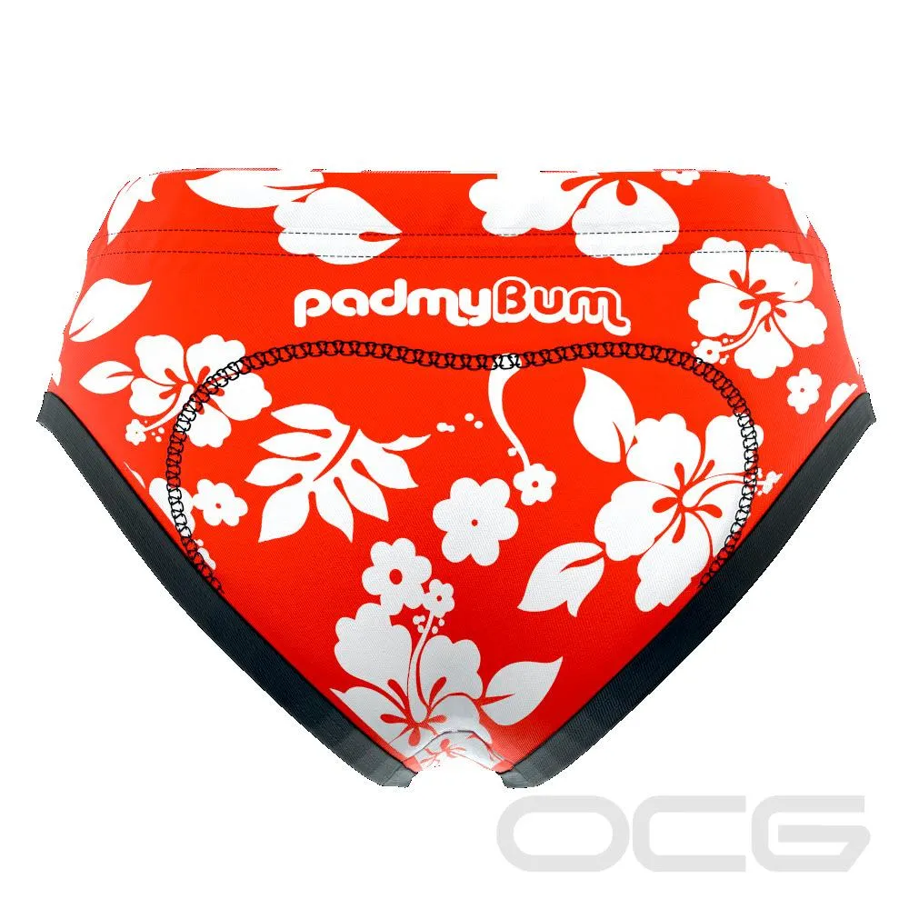 Women's Hawaiian Hibiscus Padded Cycling Underwear Briefs [clearance]