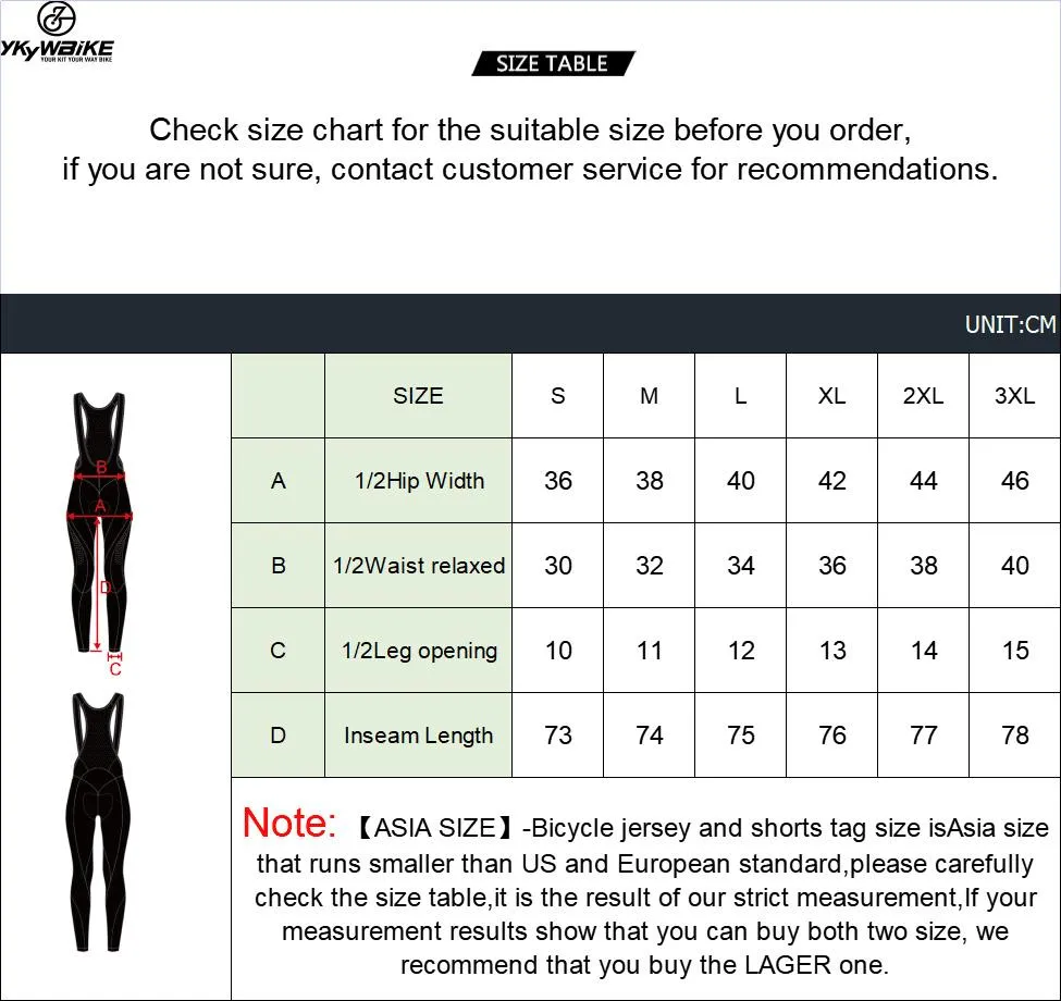 YKYW Men's Pro Tight Cycling Bib Long Pants 7H Ride Winter 5-15℃ Fleece with YKK Zipper Upgraded Italy Double Arrow Cushion